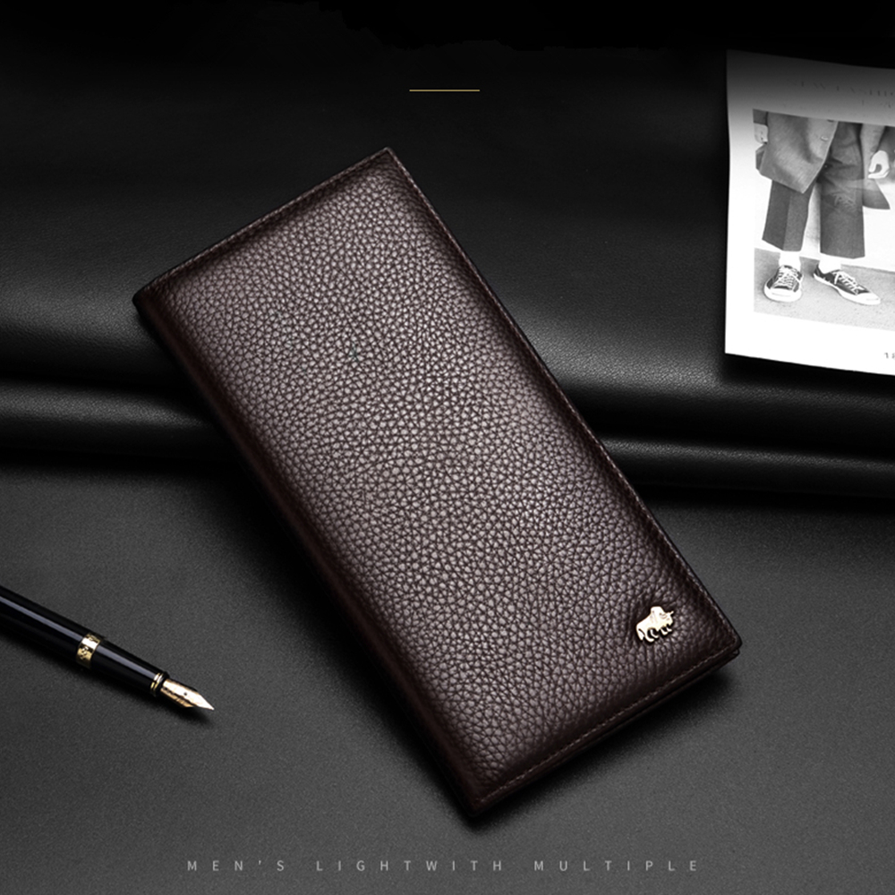 Bison Denim 100% Genuine Leather Wallet Vintage Designer Card Holder Brand Luxury Cowhide Purse