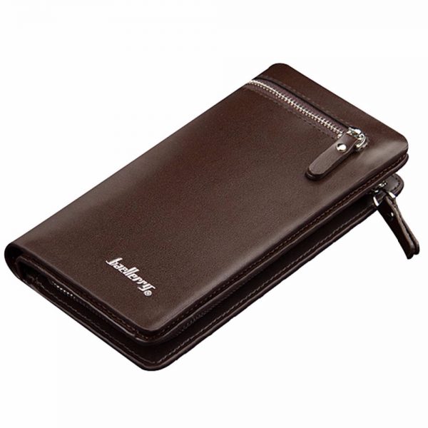 Baellerry Men Wallets Long Business Zipper PU Leather Large Capacity Phone Pocket Men Purse Multifunction Classic