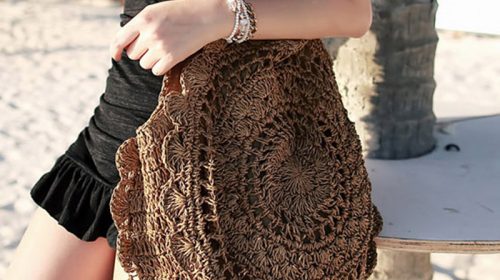 High Quality Hand-knitted Circle Beach Women's Handbags