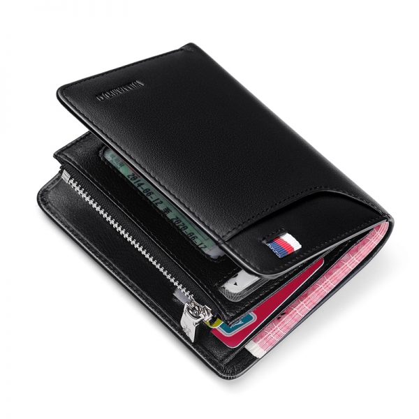 Brand Genuine Leather Men Wallet with Card Holder Man Luxury Short Wallet Purse Zipper Wallets Casual