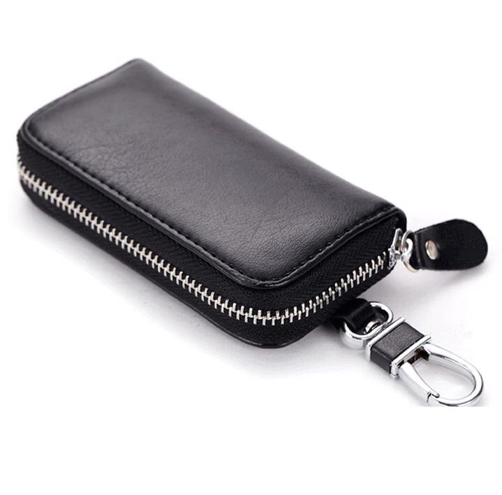 Genuine Crocodile Car Key Holder Wallet- Zipper Keychain Bag Black