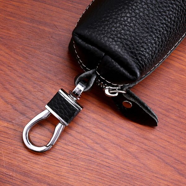 CICICUFF Genuine Leather Car Key Holder Wallet Men Vintage Housekeeper Keys Keychain Cover Women Zipper Key