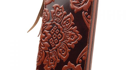 COMFORSKIN Billetera Mujer Genuine Leather Unique Embossed Floral Famous Brand Long Women Organizer Wallets Carteira Feminina