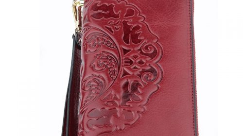 COMFORSKIN Long Vintage Tassel Ladies Wallet Premium Genuine Leather Unique Embossing Floral Women Zipper Purses With