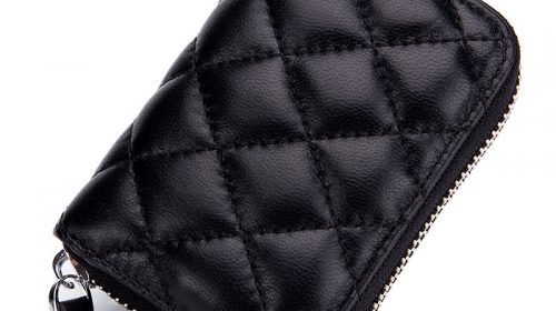 COMFORSKIN New Arrivals Sheepskin Organ Style Credit Card Holders Zipper Card Case Premium Genuine Leather Card