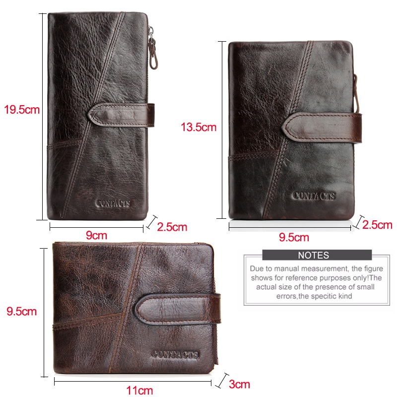 Genuine Leather Men's Business Clutch Wallet Zipper Envelope Bag Large  Capacity