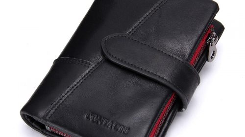 CONTACT S Business Style Fashion Genuine Leather Men Wallets Hasp Zip Men Purse With Coin Pocket