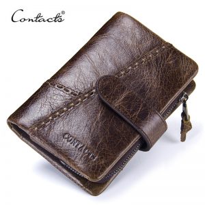 CONTACT S Casual Men s Genuine Leather Short Wallet Hasp Design Key Holders Clutch Purse With