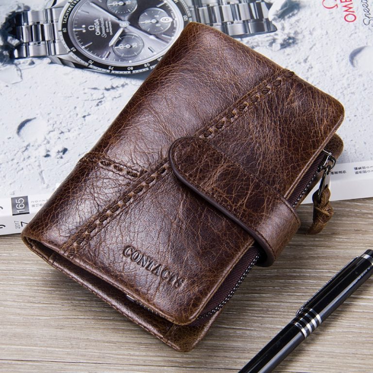 Genuine Men’s Leather Short Zipper Wallet | Buy Men’s Wallets Online