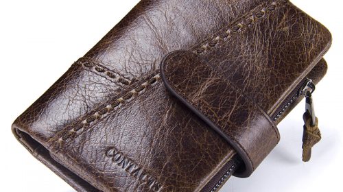 CONTACT S Casual Men s Genuine Leather Short Wallet Hasp Design Key Holders Clutch Purse With