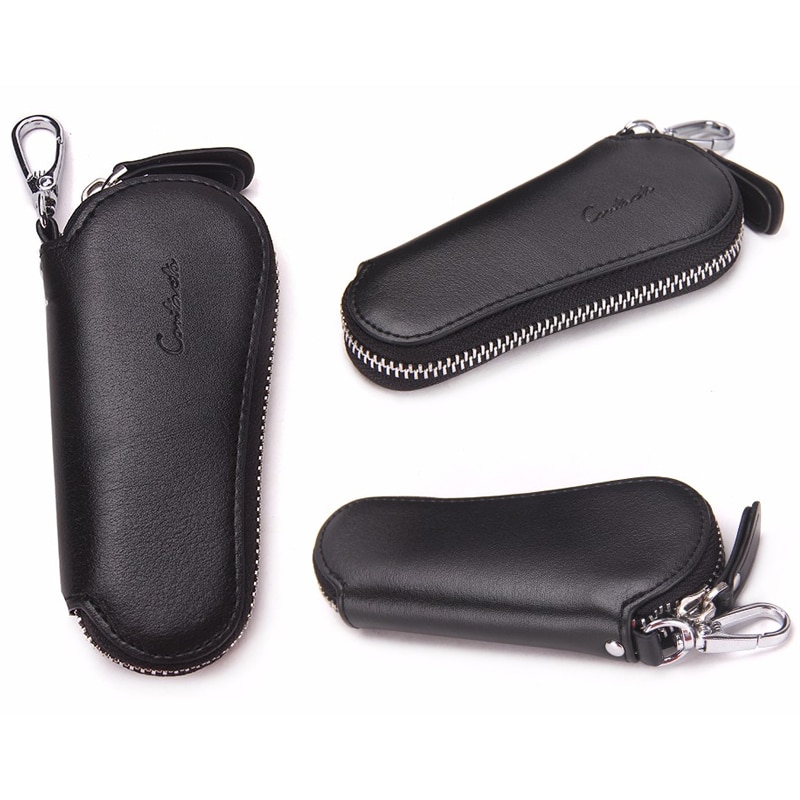 Contact’s Genuine Cow Leather Unique Designer Keychain Zipper Wallets ...