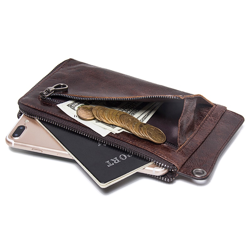 New Brand Design Men Wallet Fashion Genuine Leather Standstone Brown Purse  Phone Long Clutch Wallets Vintage Man Wallet