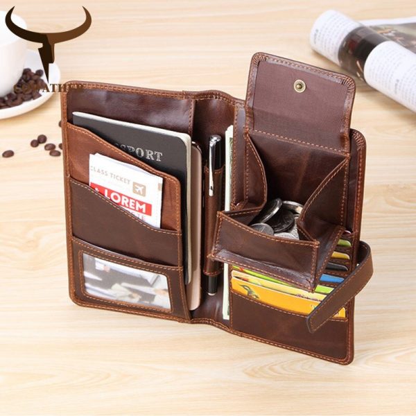 COWATHER  cow genuine leather wallet men high quality men wallets new design male purse