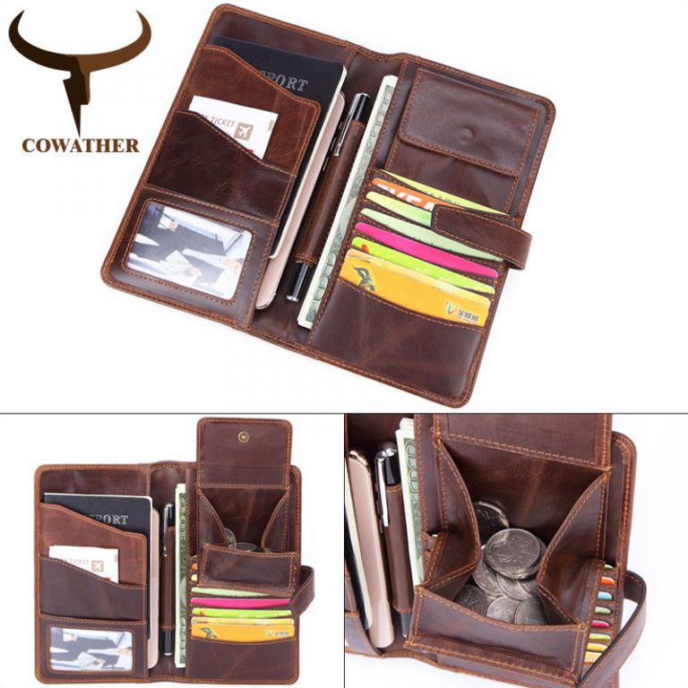 COWATHER Genuine High Quality Leather Men’s Wallet Men’s Leather Wallets