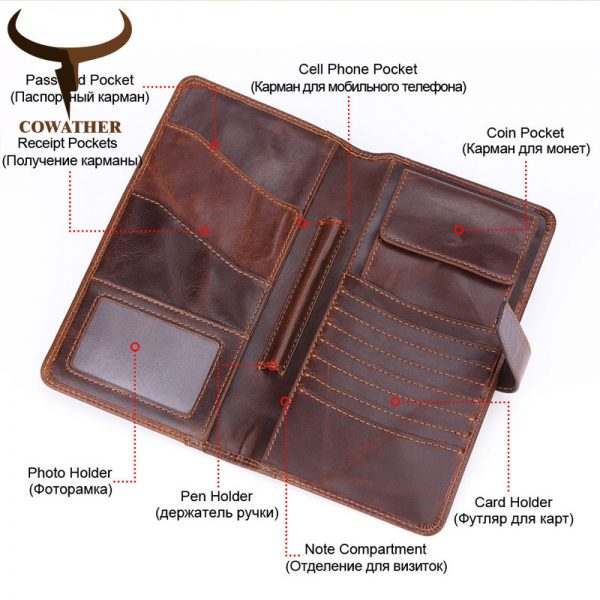 COWATHER Genuine High Quality Leather Men’s Wallet | Men’s Leather Wallets