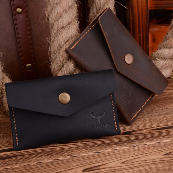 COWATHER  top quality Crazy horse genuine leather credit card holder for men new wallet for