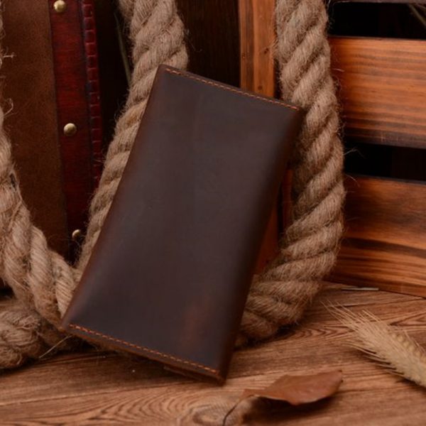 COWATHER  high grade Crazy horse leather fashion cow genuine leather men wallets long male purse