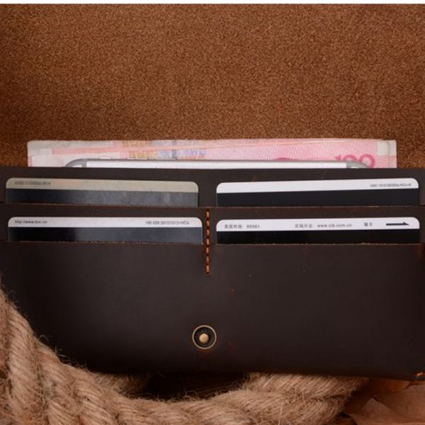 COWATHER good Crazy horse leather luxury men wallets  fashion long newest male purse  carteira