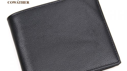 COWATHER high quality cow genuine leather men wallets fashion style male purse RFID free shipping