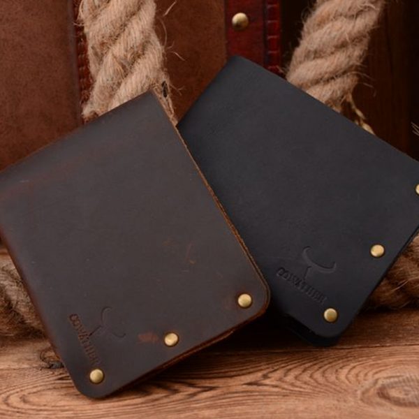 COWATHER newest  cow genuine leather men wallets Crazy horse leather purse dollor price carteira masculina