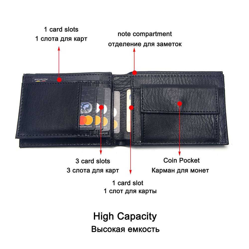 Wallet for Men Short Casual Wallet Business Foldable Wallets PU