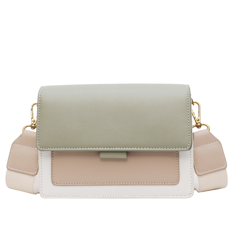 Contrast color Leather Crossbody Bags For Women 2019 Travel Handbag Fashion Simple Shoulder Messenger Bag Ladies 4