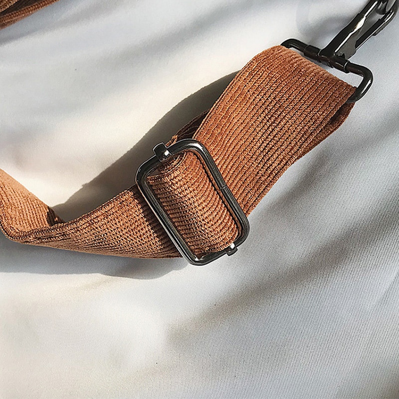 Corduroy Luxury Designer Women’s Zipper Shoulder Handbags