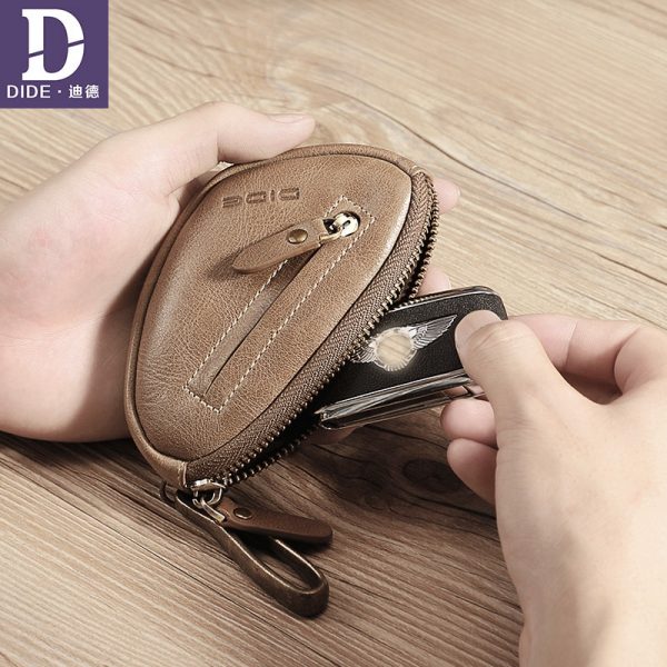 DIDE Brand Key Wallet Mini Coin Wallet Genuine Leather  housekeeper for keys purse keychain Car