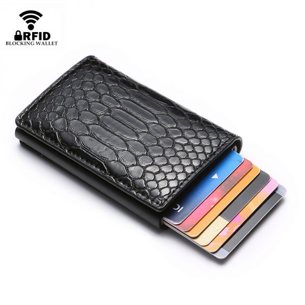 DIENQI Rfid Smart Men Wallets Money Bag Magic Trifold Mini Slim Wallet Male Small Leather Wallet