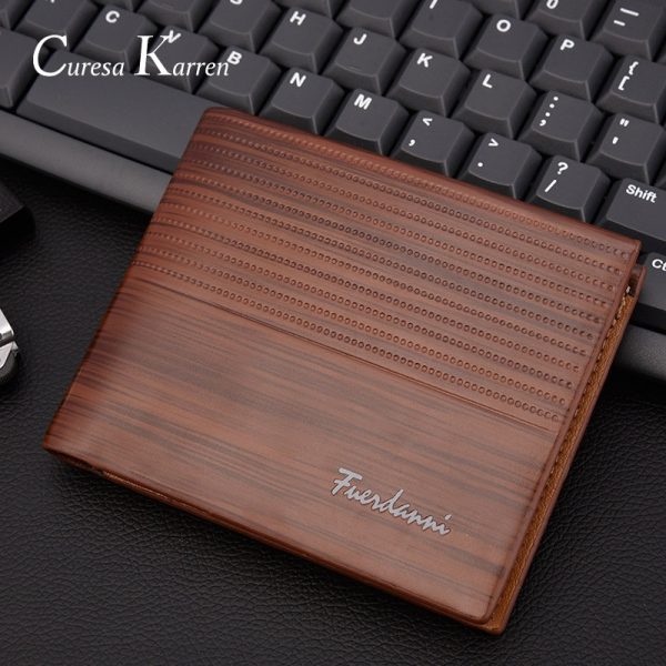 Europe and America business casual fashion retro cross section embossed wallet New men s short wallet