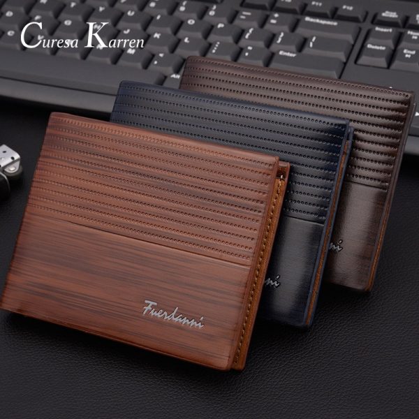 Europe and America business casual fashion retro cross section embossed wallet New men s short wallet