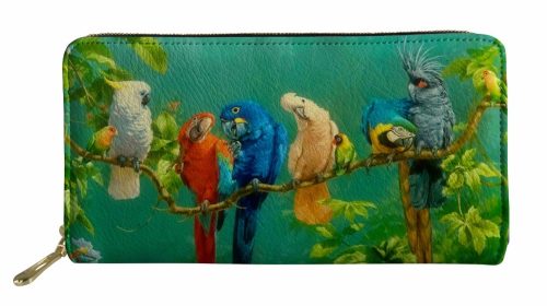 FORUDESIGNS Parrot Women Long Clutch Wallet Large Capacity Wallets Female Purse Lady Purses Phone Pocket Card