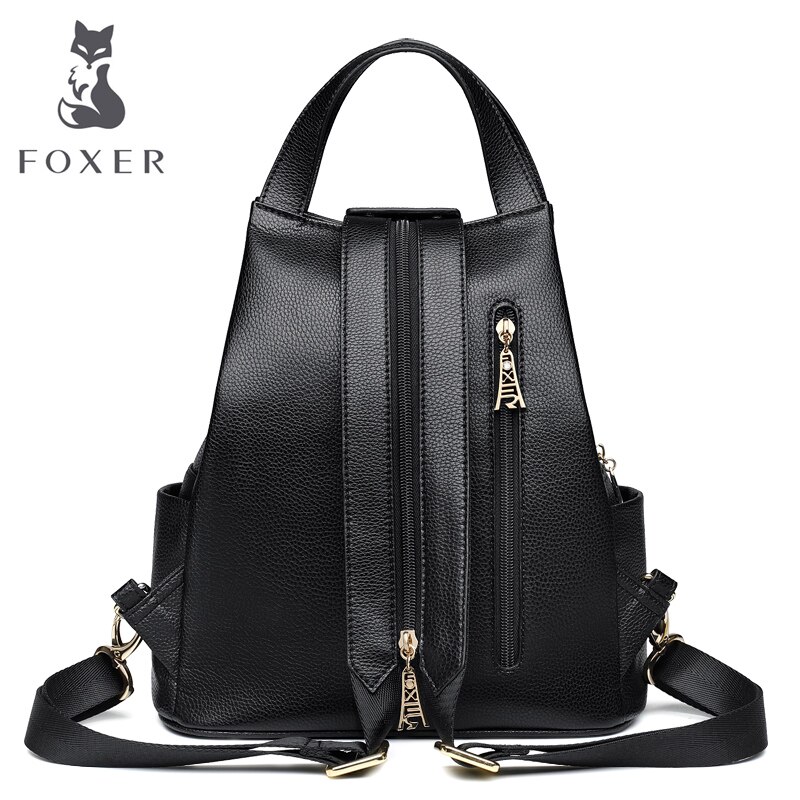 FOXER Fashion Monogram Backpack Lady Vintage Laptop Bags Women's Travel  Rucksack PVC Leather Large Capacity Signature Schoolbags