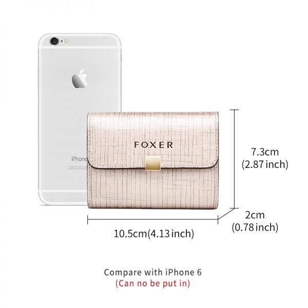 FOXER Brand Lady ID Case Short Style Mini Wallet Business Card Holder Female Purse Driver s