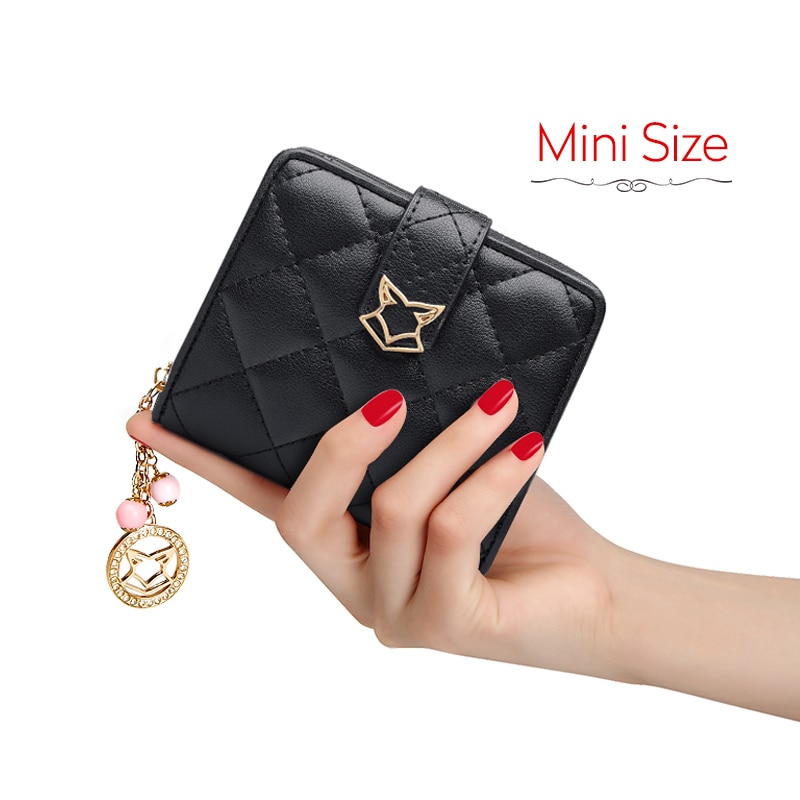 Foxer High Quality Stylish Women's Luxury Short Zipper Wallets