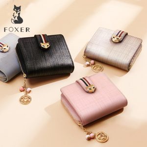 FOXER Brand Women Luxury Short Wallet Leather Simple Women s Purses Fashion Ladies High Quality Wallets