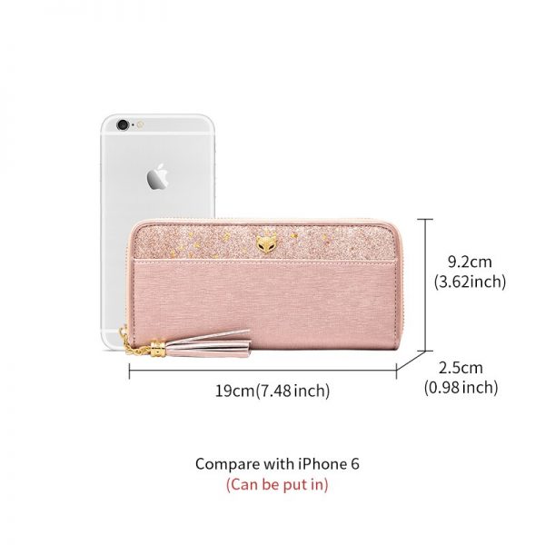 FOXER Brand Women s Leather Long Wallet Ladies Fashion Tessel Purse Female Cellphone Bag High Quality