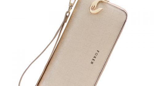 FOXER Women Cow Leather Long Wallet Fashion Wristlet Clutch Purse Cellphone bag with Wrist Strap Wallets