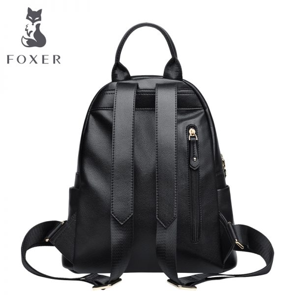 FOXER Women Genuine Cow Leather Commuter Style Backpacks Girl s School Bags Ladies Soft Preppy Style