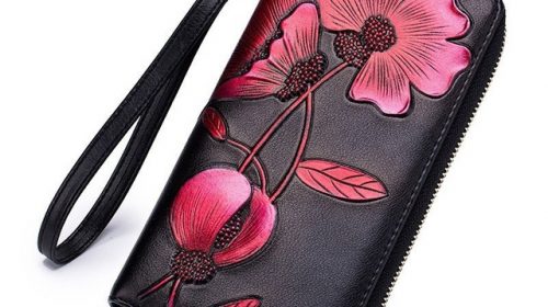Fashion Flower Genuine Leather Women Wallet Female Long Walet Women Lady Clutch Money Bag Coin Purse