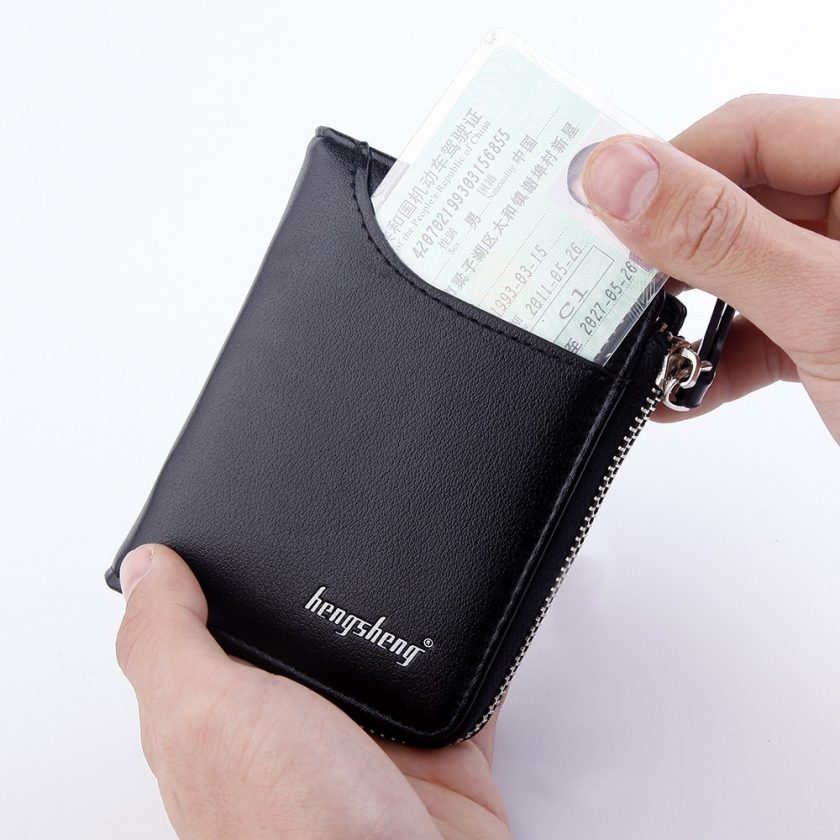 Unique Designer Soft PU Leather Short Zipper Wallets for Men