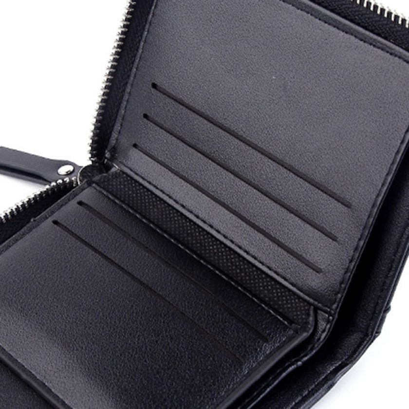 Unique Designer Soft PU Leather Short Zipper Wallets for Men