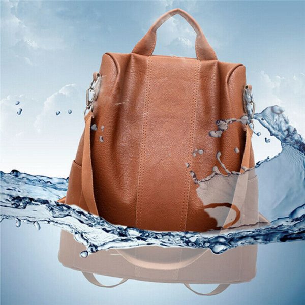 Female anti theft backpack classic PU leather solid color backpack canta fashion shoulder bag
