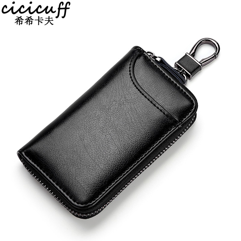 Genuine Leather Key Holder Case Keychain Pouch Bag Car Wallet Key