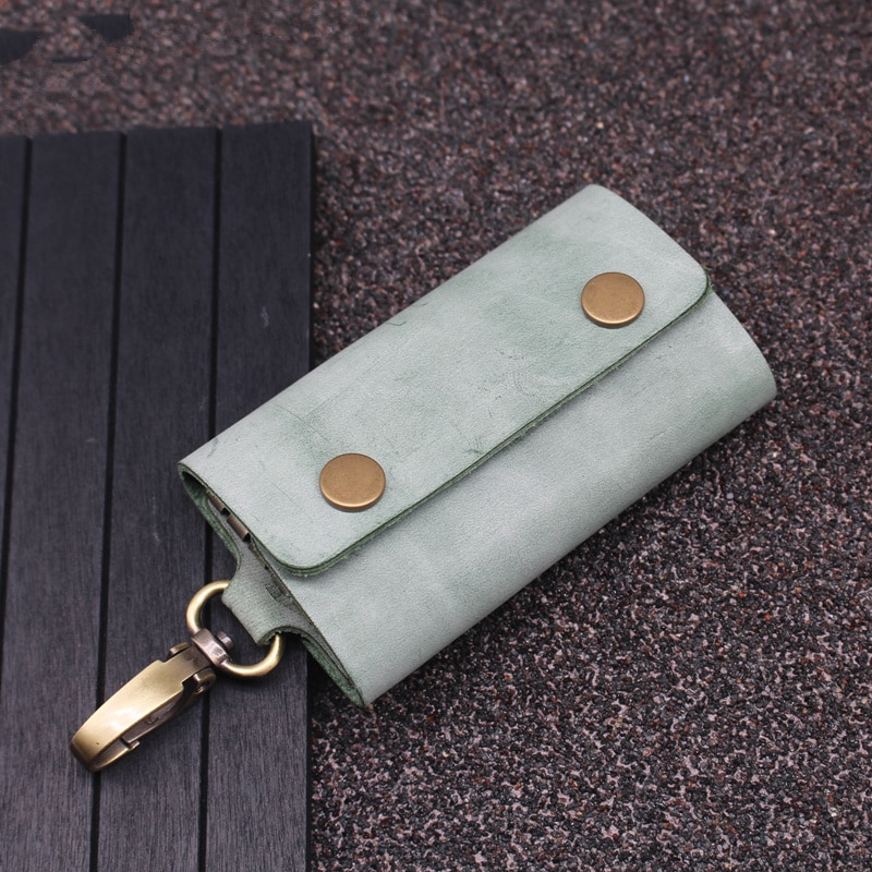 Genuine Leather Handmade Designer Zipper Keychain Wallets