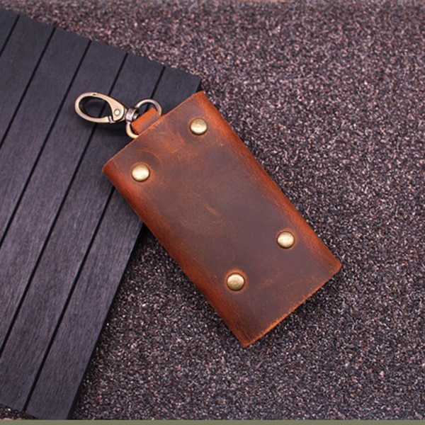 Genuine Leather Handmade Designer Zipper Keychain Wallets