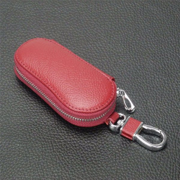 Leather Car Key Wallet Men Key Holder Housekeeper Keys Organizer Women Keychain Covers Zipper Key Case