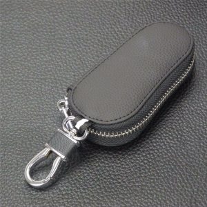 Leather Car Key Wallet Men Key Holder Housekeeper Keys Organizer Women Keychain Covers Zipper Key Case