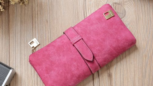 Leather Zipper Long Women Wallets Solid Drawstring Nubuck Luxury Brand Wallet Designer Purse Card Holder Clutch