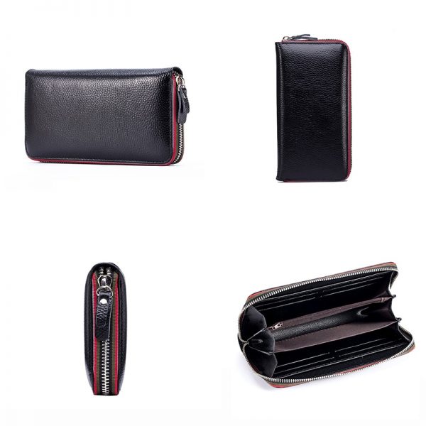 Long Women Wallet with Interior Moblie Female Large Purse Perse Carteira Woman Genuine Leather Card Holder